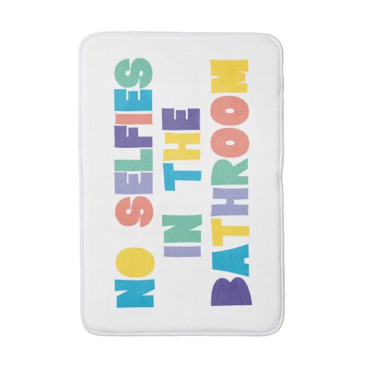 GEEN SELFIES IN DE BATHROOM Fun Badmat (Voorkant Verticaal)