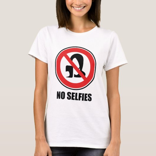 Geen selfies t-shirt (Voorkant)