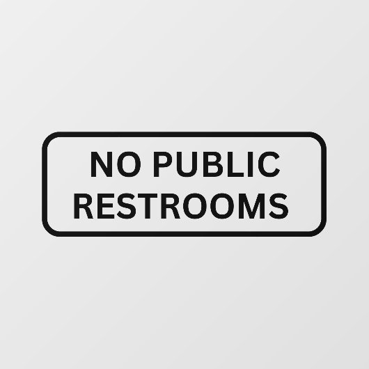 Geen servicecentrum voor openbare terugzetkamer raamsticker (Vel)