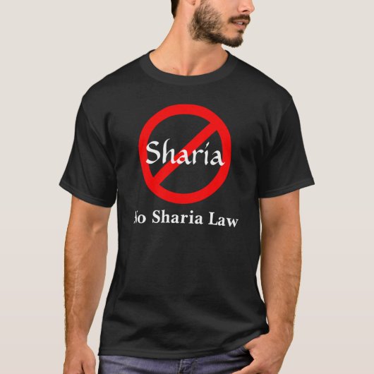 Geen sharia-wet t-shirt (Voorkant)