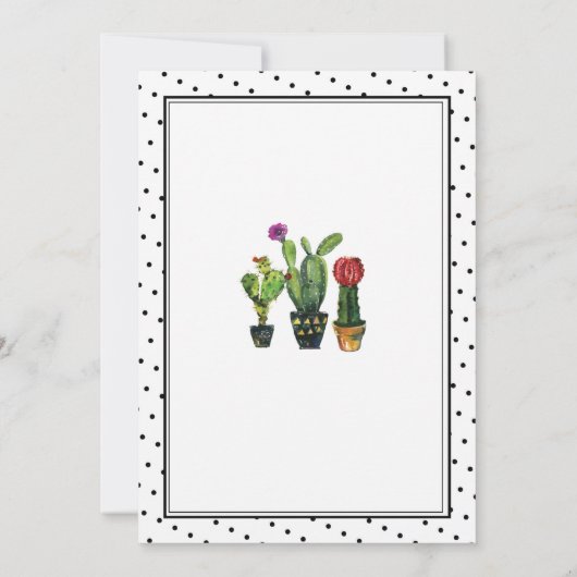 Geen Siesta Fiesta verjaardagscactus uitnodiging (Achterkant)