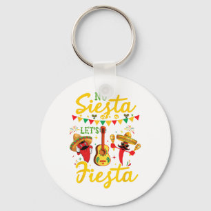 Geen Siesta laat Fiesta Sombrero Cinco de Mayo fee Sleutelhanger
