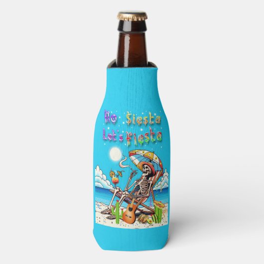 Geen Siesta Let's Fiesta Flesjeskoeler (Fles Voorkant)