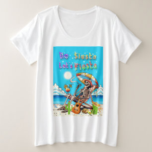 Geen Siesta Let's Fiesta Grote Maat T-shirt