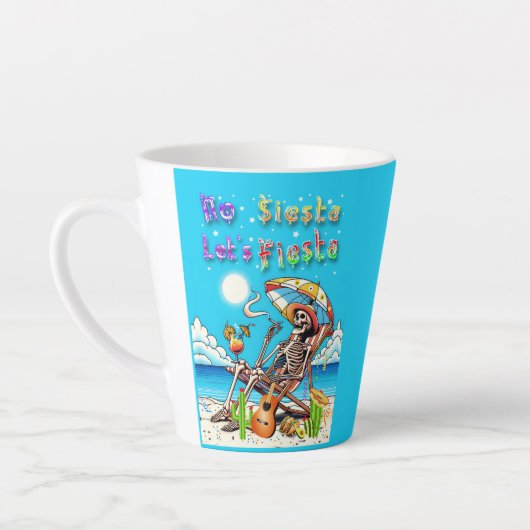 Geen Siesta Let's Fiesta Latte Mok (Links)