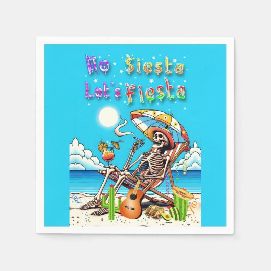 Geen Siesta Let's Fiesta Servet (Voorkant)