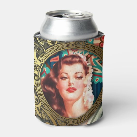 Geen signaal - brutale dame blikjeskoeler (Blikje Voorkant)