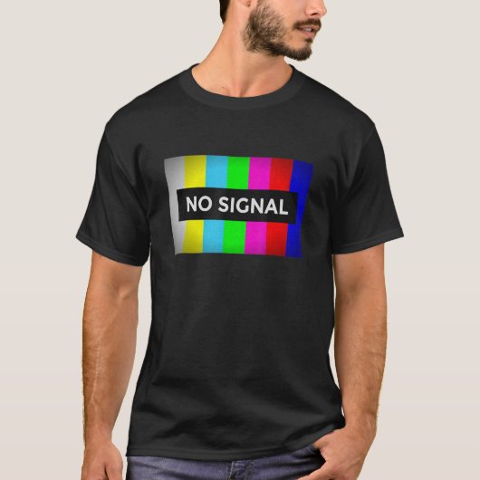 Geen signaalretro Nerd-testscherm tv T-shirt (Voorkant)