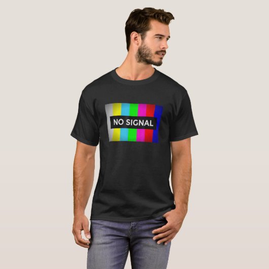Geen signaalretro Nerd-testscherm tv T-shirt (Voorkant volledig)