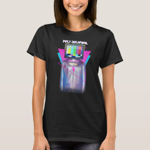 Geen signaaltelevisie uit het Man Glitch Vaporwave T-shirt