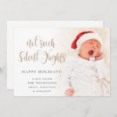 Geen Silent Night Baby Script-script met kerstmis Feestdagenkaart (Voorkant / Achterkant)
