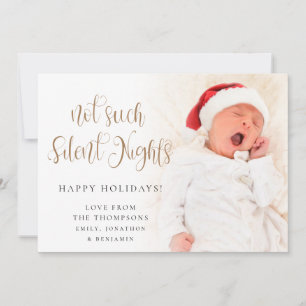 Geen Silent Night Baby Script-script met kerstmis Feestdagenkaart