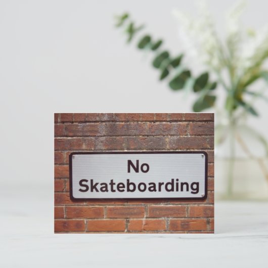 Geen skateboarden briefkaart (Staand voorkant)