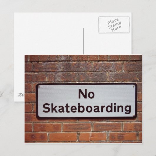 Geen skateboarden briefkaart (Voorkant / Achterkant)