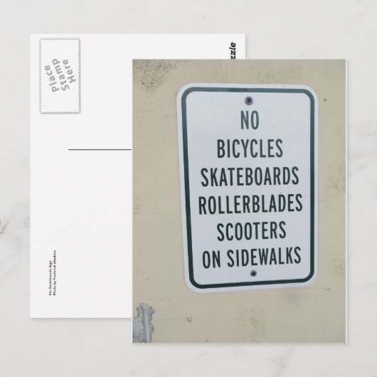 Geen Skatebooards-teken Briefkaart (Voorkant / Achterkant)