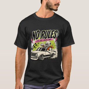 Geen skelet spierauto retro streetwear T-shirt