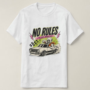 Geen skelet spierauto retro streetwear T-shirt