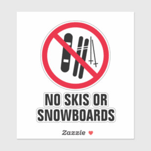 Geen ski's of snowboards toegestaan teken vinyl st sticker