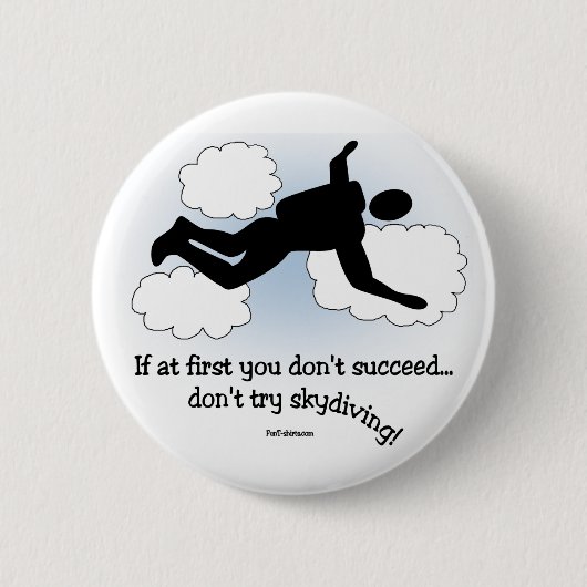 Geen Skydiving Ronde Button 5,7 Cm (Voorkant)