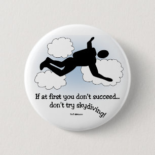 Geen Skydiving Ronde Button 5,7 Cm