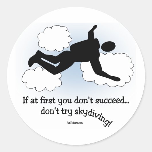 Geen Skydiving Ronde Sticker (Voorkant)