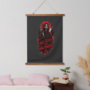Geen Slaap Alleen Halloween Schreeuw Gothic Horror Hangend Wandkleed