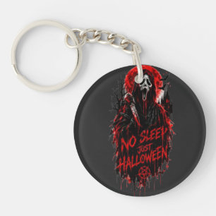 Geen Slaap Alleen Halloween Schreeuw Gothic Horror Sleutelhanger
