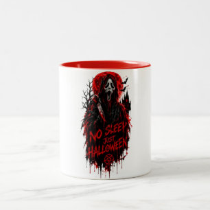 Geen Slaap Alleen Halloween Schreeuw Gothic Horror Tweekleurige Koffiemok