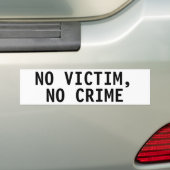 GEEN SLACHTOFFER, GEEN CRIMINE BUMPERSTICKER (Op auto)