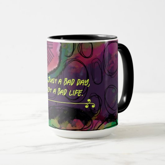 Geen slechte dag abstract ontworpen mok (Voorkant rechts)