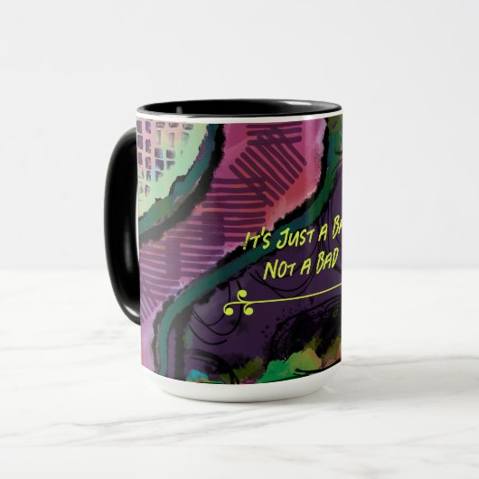 Geen slechte dag abstract ontworpen mok (Voorkant links)