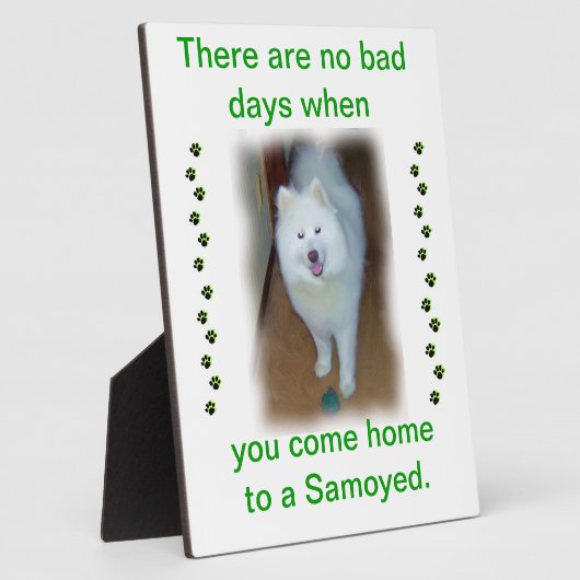 Geen slechte dagen - Samoyed plaque Fotoplaat (Zijkant)