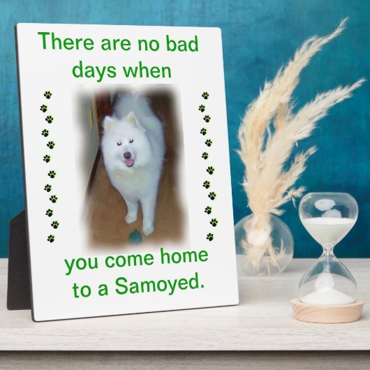 Geen slechte dagen - Samoyed plaque Fotoplaat (Zijkant)