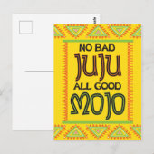 Geen slechte juju alle goede mojo grappig worden g briefkaart (Voorkant / Achterkant)