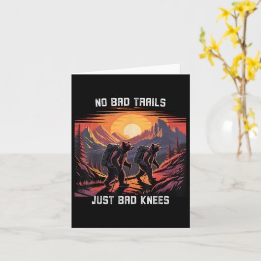 Geen slechte paden alleen slechte knieën Retro wan Kaart (Gele Bloem)