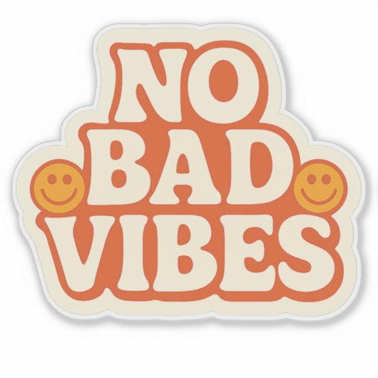 Geen slechte vibes - Retro Positieve Energie Stick Sticker (Voorkant)