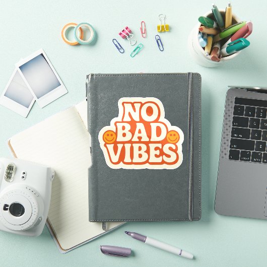 Geen slechte vibes - Retro Positieve Energie Stick Sticker (iPad Cover)
