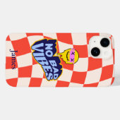 Geen slechte vibes Smelten emoji Checkered Case-Mate iPhone Case (Achterkant (horizontaal))