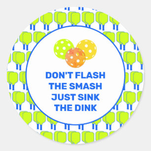 GEEN SMASH FLITSEN Aangepaste Pickleball Ronde Sticker