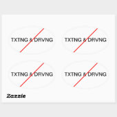 Geen sms'en en rijden ovale sticker (Vel)