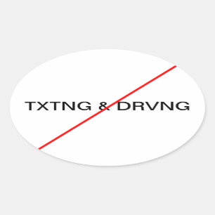 Geen sms'en en rijden ovale sticker