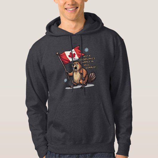 Geen sneeuwvlokken kans, Bever, Canadese vlag, Hoodie (Voorkant)