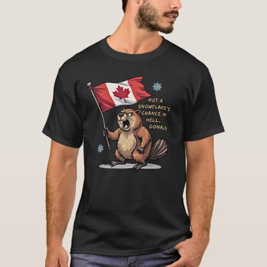 Geen sneeuwvlokken kans, Bever, Canadese vlag, T-shirt (Voorkant)