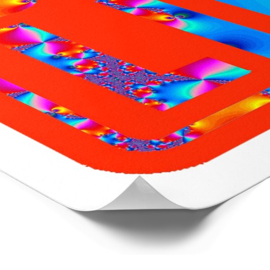 Geen snelheidslimiet (5) met fractale art poster (Hoek)