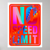 Geen snelheidslimiet (5) met fractale art poster (Voorkant)
