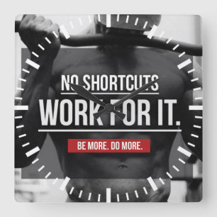 Geen snelkoppelingen, werken voor IT - Workout Mot Vierkante Klok
