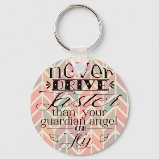 Geen snellere Chevron Quote-Sleutelhanger Sleutelhanger (Voorkant)