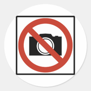Geen snelwegbord voor fotografie ronde sticker