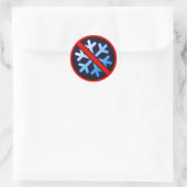 GEEN SNOWFLAKS 1 RONDE STICKER (Tas)
