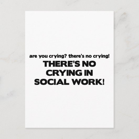 Geen sociaal werk briefkaart (Voorkant)